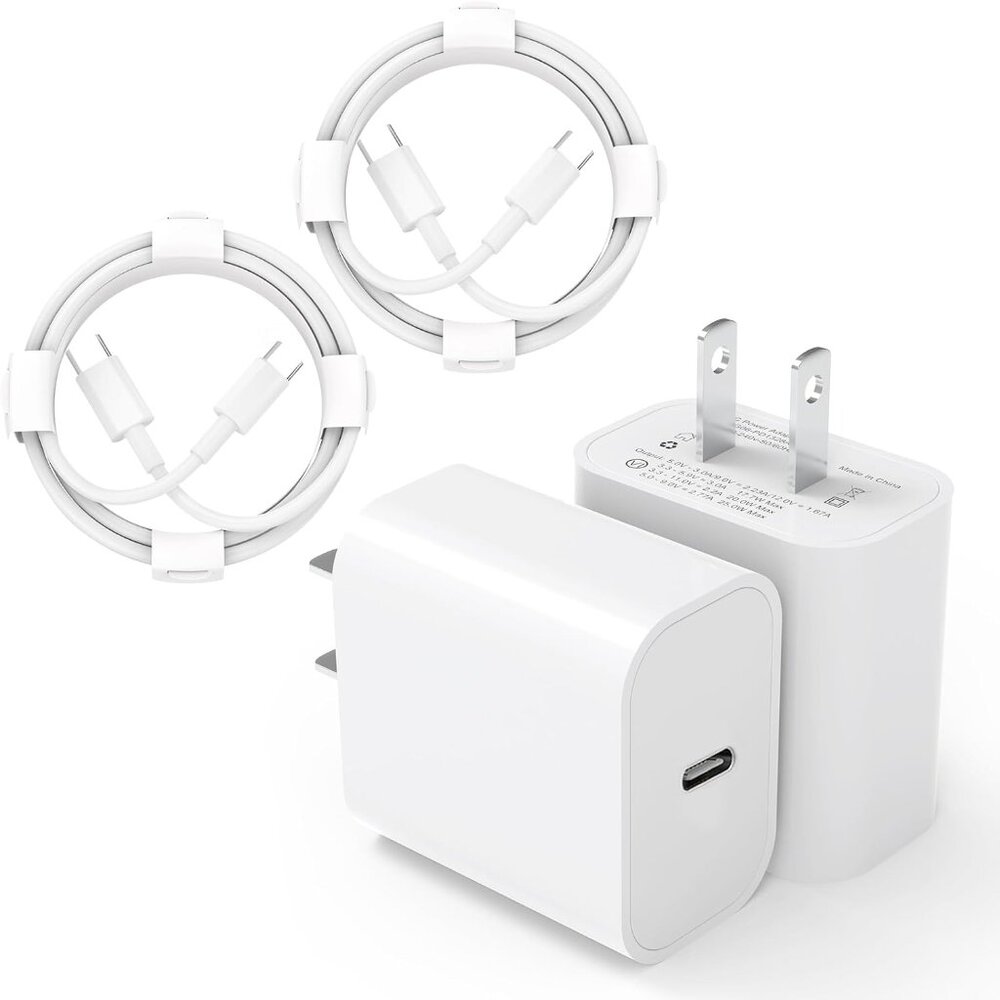 USB C Chargers with 6FT Cables (2-Pack)